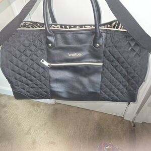 Bebe Black Quilted Travel Bag